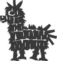 Silhouette mexican pinata black color only vector