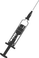 Silhouette medical syringe black color only vector