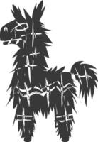 Silhouette mexican pinata black color only vector