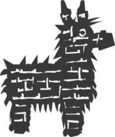 Silhouette mexican pinata black color only vector