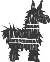 Silhouette mexican pinata black color only vector