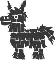 Silhouette mexican pinata black color only vector