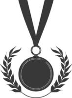 silueta medalla premio negro color solamente vector