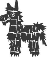 Silhouette mexican pinata black color only vector