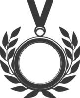 silueta medalla premio negro color solamente vector