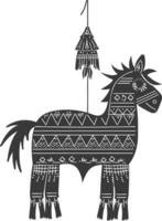 Silhouette mexican pinata black color only vector