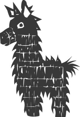 Silhouette mexican pinata black color only