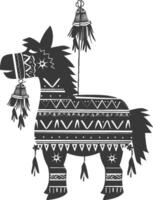 Silhouette mexican pinata black color only vector