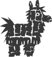 Silhouette mexican pinata black color only vector