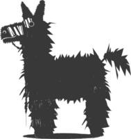 Silhouette mexican pinata black color only vector