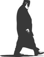 Silhouette muslim elderly man black color only vector