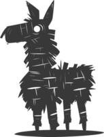 Silhouette mexican pinata black color only vector