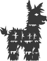 Silhouette mexican pinata black color only vector