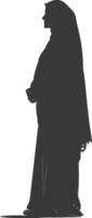 Silhouette muslim elderly woman black color only vector