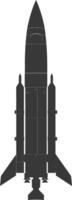 Silhouette missile black color only vector