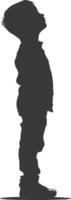 Silhouette muslim little boy black color only vector