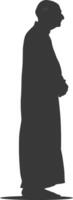 Silhouette muslim elderly man black color only vector