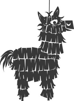 Silhouette mexican pinata black color only