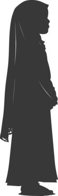 Silhouette muslim little girl black color only