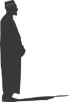Silhouette muslim man black color only vector