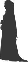 Silhouette muslim woman black color only vector