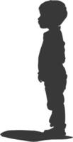 Silhouette muslim little boy black color only vector