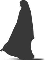 Silhouette muslim woman black color only vector