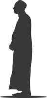 Silhouette muslim man black color only vector