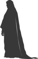 Silhouette muslim woman black color only vector