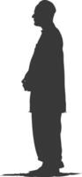 Silhouette muslim man black color only vector