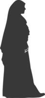 Silhouette muslim woman black color only vector