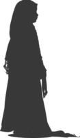 Silhouette muslim little girl black color only vector