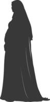 Silhouette muslim woman black color only vector