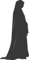 Silhouette muslim woman black color only vector