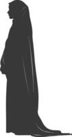 Silhouette muslim woman black color only vector