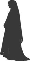 Silhouette muslim woman black color only vector