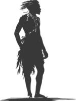 Silhouette native African tribe man black color only vector