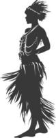 Silhouette native African tribe woman black color only vector