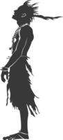 Silhouette native African tribe man black color only vector