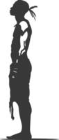 Silhouette native African tribe man black color only vector