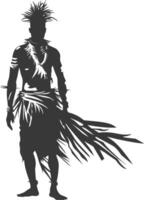 Silhouette native African tribe man black color only vector