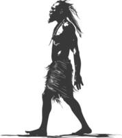 Silhouette native African tribe man black color only vector