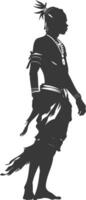 Silhouette native African tribe man black color only vector