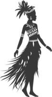 Silhouette native African tribe woman black color only vector