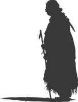 silhouette native american elderly woman black color only vector