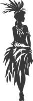 Silhouette native African tribe woman black color only vector