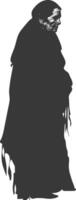 silhouette native american elderly woman black color only vector