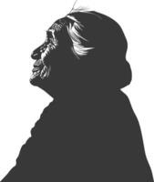 silhouette native american elderly woman black color only vector