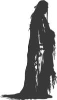 silhouette native american elderly woman black color only vector