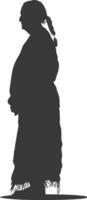 silhouette native american elderly woman black color only vector